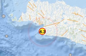 Gempabumi M 4,3 Guncang Kab.Sukabumi